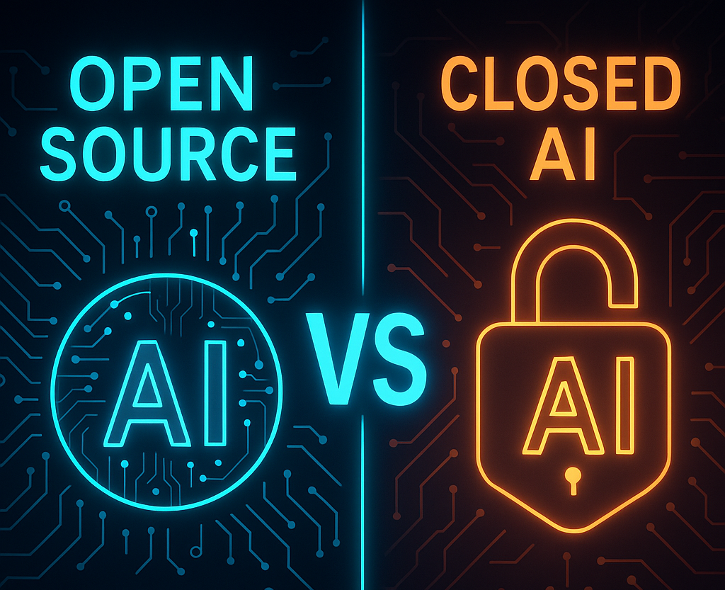 Visual comparison of open source vs closed AI models