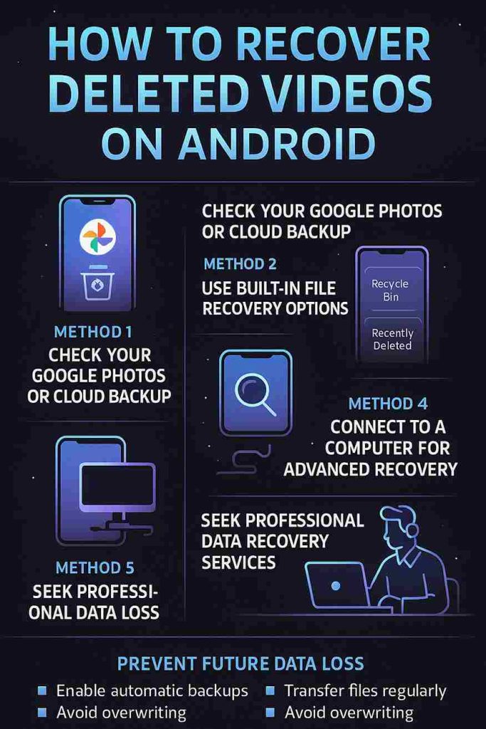Learn how to recover deleted videos on Android in 2025. Explore cloud backups, recovery apps, and expert tips to restore your lost memories fast.