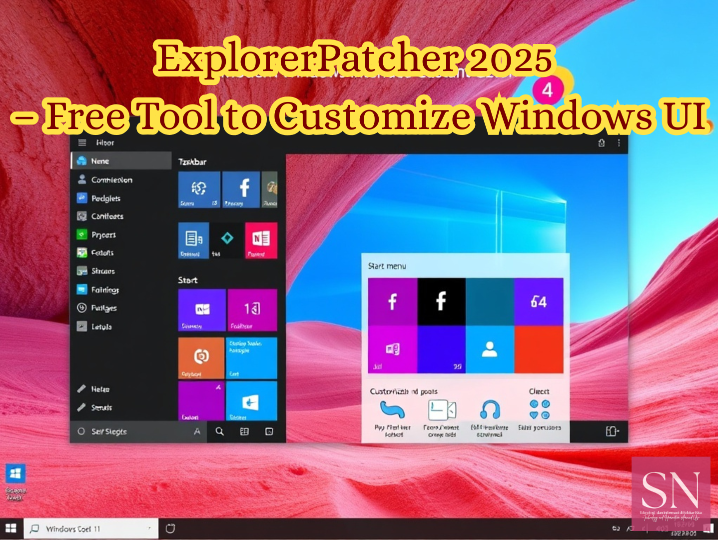 ExplorerPatcher 2025 interface preview – Classic Windows taskbar and Start menu restored